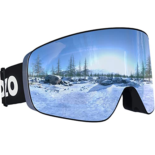 Dizokizo Skibrille Magnetische austauschbare zylindrische Linse Schneebrille für Männer Frauen Anti-Fog UV-Schutz Professionelle Skibrille für Snowboarding Skifahren SNOW-6100 von Dizokizo