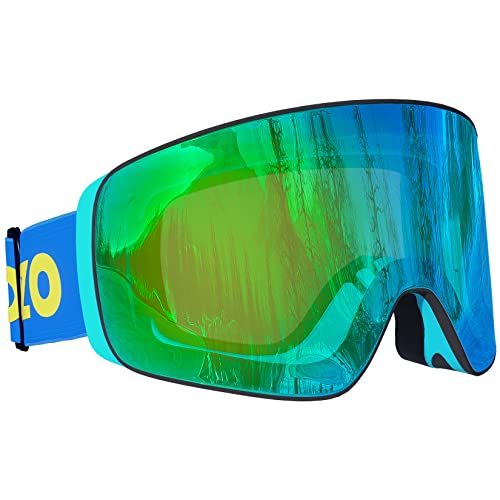 Dizokizo Skibrille Magnetische austauschbare zylindrische Linse Schneebrille für Männer Frauen Anti-Fog UV-Schutz Professionelle Skibrille für Snowboarding Skifahren SNOW-6101 von Dizokizo