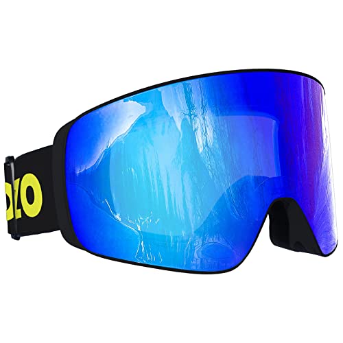 Dizokizo Skibrille Magnetische austauschbare zylindrische Linse Schneebrille für Männer Frauen Anti-Fog UV-Schutz Professionelle Skibrille für Snowboarding Skifahren SNOW-6102 von Dizokizo