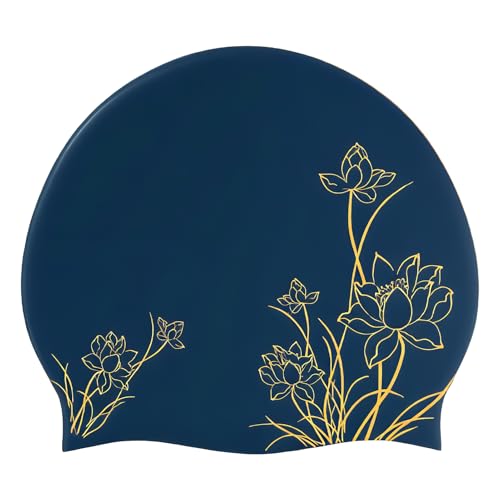 DmDoyy Badekappe Damen, Schwimmhaube Damen, Lange Haare Silikon Swimming Cap Bademütze Für Männer Frauen, Schwimmkappe rutschfest Für Schwimmbad Training Sport, Schützt Haare & Ohren von DmDoyy