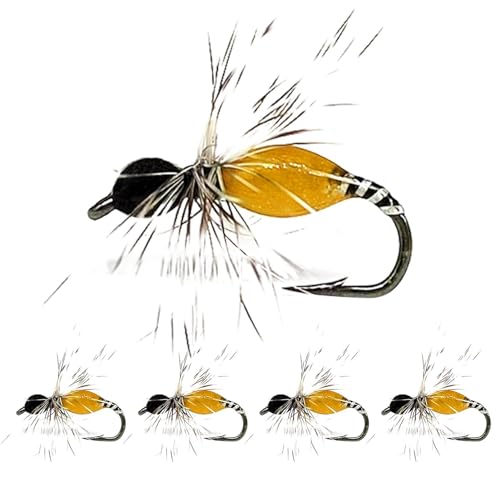 Dmuzsoih Trockenfliegenschwimmer, Trockenfliegenluke - 5 Stück handgewebte, leuchtende Farben, Trockenfliegen-Schwimmluke,Multifunktionales Fliegenfischenzubehör, gut sichtbare Angelfliege für Bass von Dmuzsoih