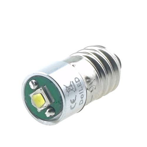Do!LED E10 LED Cree Birne 3 Watt 220 Lumen, 3,2-9 Volt, Schraubsockel, Gleichstrombetrieb DC Lampe Taschenlampe Weiss Stirnlampe von Do!LED