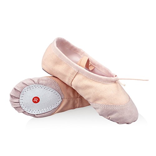 DoGeek Ballettschuhe Mädchen Gymnastikschuhe Tanzschuhe Ballettschläppchen Ballerinas für Kinder Damen Aprikosenrosa,38 (Bitte bestellen Sie eine Nummer grösser) von DoGeek