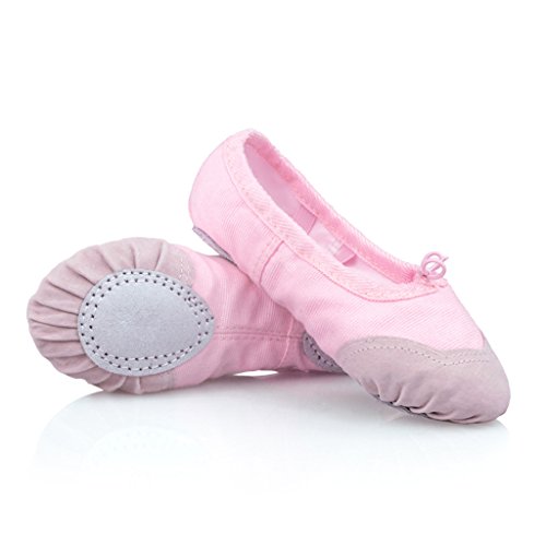 DoGeek Ballettschuhe Mädchen Gymnastikschuhe Tanzschuhe Ballettschläppchen Ballerinas für Kinder Damen Rosa,25 (Bitte bestellen Sie eine Nummer grösser) von DoGeek