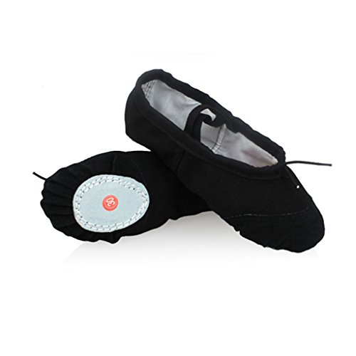 DoGeek Ballettschuhe Mädchen Gymnastikschuhe Tanzschuhe Ballettschläppchen Ballerinas für Kinder Damen Schwarz,30 (Bitte bestellen Sie eine Nummer grösser) von DoGeek