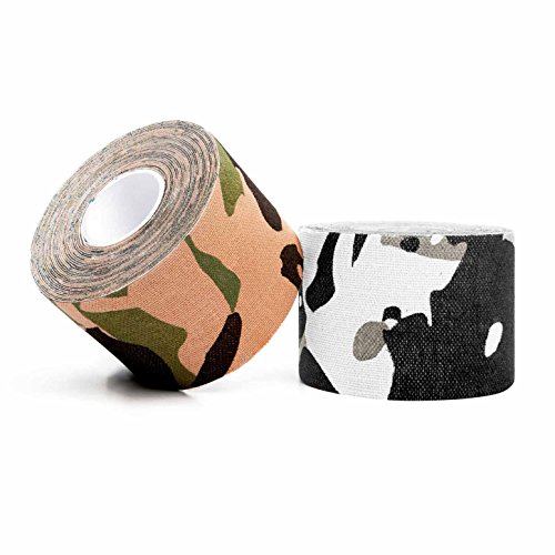 #DoYourFitness 1x Camouflage Kinesiologie Tape/Qualitäts-Bandage für Sport, Freizeit, Physiotherapie/ 100% gewebte Baumwolle, wasserresistent/Rollenlänge 5m, Breite 7,5cm Arktis von #DoYourFitness