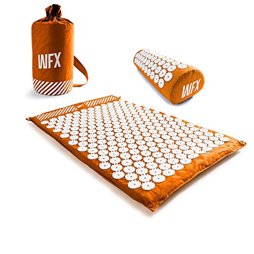 DoYourFitness x WFX Akupressurmatte Set »Jimuta« inkl Akupressur-Kissen - Acupressure Mat zur Massage, Entspannung, Stimulation und Meditation - Orange von #DoYourFitness