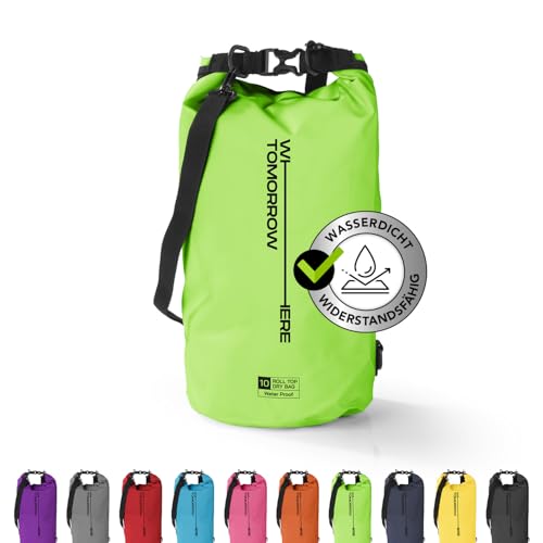#DoYourSports Dry Bag Tasche | Wasserdichter Rucksack | Wasserfester Beutel & Packsack | Drybag ideal für Boot, Kajak, Angeln und Camping, WT2 [grün | 10L] von #DoYourOutdoor