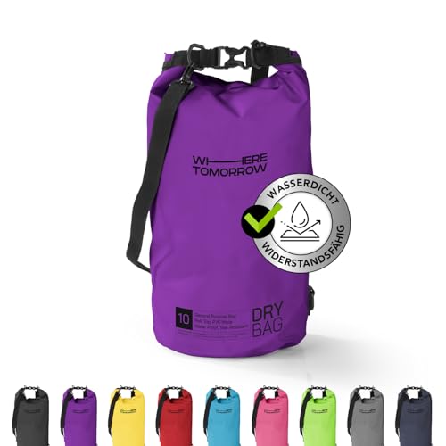#DoYourOutdoor Where Tomorrow Dry Bag Tasche | Wasserdichter Rucksack | Wasserfester Beutel & Packsack | Drybag ideal für Boot, Kajak, Angeln und Camping, WT1 [lila | 10L] von #DoYourOutdoor