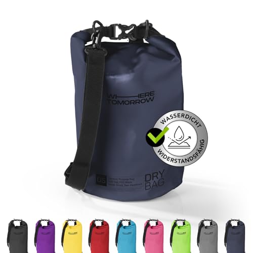 #DoYourOutdoor Where Tomorrow Dry Bag Tasche | Wasserdichter Rucksack | Wasserfester Beutel & Packsack | Drybag ideal für Boot, Kajak, Angeln und Camping, WT1 [dunkelblau | 5L] von #DoYourOutdoor