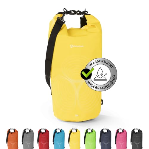 #DoYourSports Dry Bag Tasche 20L gelb | Wasserdichter Rucksack | Wasserfester Beutel & Packsack | Drybag ideal für Boot, Kajak, Angeln und Camping von #DoYourOutdoor