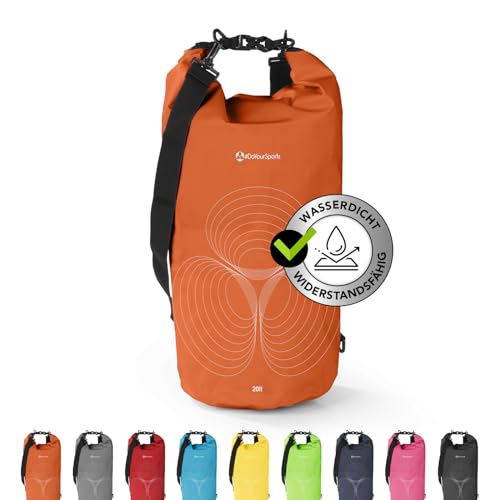 #DoYourSports Dry Bag Tasche | Wasserdichter Rucksack | Wasserfester Beutel & Packsack | Drybag ideal für Boot, Kajak, Angeln und Camping, DYS [orange | 20L] von #DoYourOutdoor