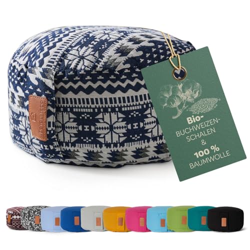 #DoYourYoga rundes Yogabolster - waschbarer Bezug, Bio-Buchweizenschalen (KBA) Füllung, 30 x 15 cm, Yoga Kissen für Yin Yoga & Meditation - Style (1) von #DoYourYoga