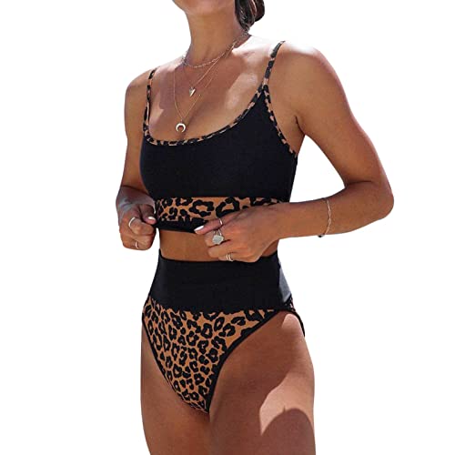 Bademode, Bikini-Badeanzug mit Hohem Beinausschnitt, Zweiteilig, Dehnbar, Atmungsaktiv, für Poolparty für Damen (L) von Doact