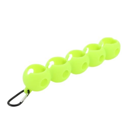 Doact Golfballhalter, Stilvolle Aufbewahrungshülle mit Clip-Schnalle Zum Aufhängen, für 5 Bälle aus Silikon Zum Üben (Green) von Doact