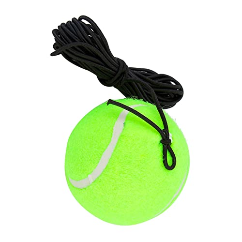 Doact Tennisball mit Schnur, Tennisball Parkhilfe Tennis Anfänger Trainingsball mit 4M elastischer Gummisaite für Einzelübungen Gummi Woll Trainer Tennisball von Doact