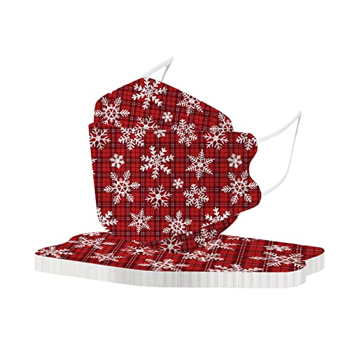 DolceTiger 10 Stück Weihnachten Erwachsenen Schichten Fischförmige_Mundschutz Multifunktionstuch Mund_und_Nasenschutz Bandana Half Face Halstuch für Damen Herren (A05) von DolceTiger