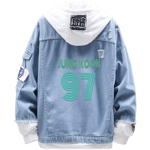 Dolpind Kpop Jacke Jungkook JHope Rap Monster JIN SUGA Jimin V Hoodie Sweatshirt Jeansjacke Kostüm Outfit von Dolpind