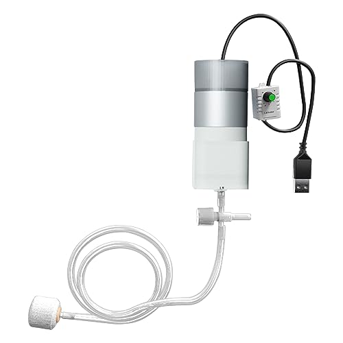 Aquarium-USB-Luftpumpen, tragbare Aquarium-Luftpumpen, Luftpumpen mit Luftstein, wiederaufladbar, Luftpumpen, Blasen, hängende Schnalle von Domasvmd