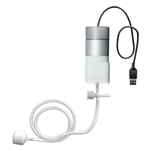 Aquarium-USB-Luftpumpen, tragbare Aquarium-Luftpumpen, Luftpumpen mit Luftstein, wiederaufladbar, Luftpumpen, Blasen, hängende Schnalle von Domasvmd