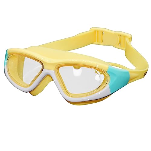 Domasvmd Bequeme Schwimmbrille für Kinder, Anti-Beschlag, UV-Schutz, klare Sicht, Wasser-Poolbrille für Kleinkinder, Kinder, Jugendliche, Kinder von Domasvmd