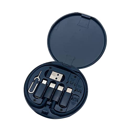 Domasvmd Multifunktionale, kompakte Kabelkarte mit Typ-C-Kabel und Micro-USB-Adapterkabel, Aufbewahrungsbox für Reisen, Multi-Ladekabel-Adapter-Set von Domasvmd