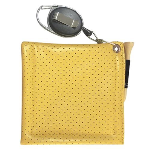 Quadratisches Golftaschen-Handtuch mit einziehbarer Schlüsselanhänger-Schnalle, tragbarer Golfreiniger, Golfball-Reinigungstuch für Männer und Frauen, tragbares Golfball-Reinigungstuch mit von Domasvmd
