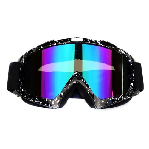 Snowboardbrille, winddicht, Motorradbrille, verstellbar, Reitbrille, Skibrille, Outdoor-Sportbrille für Herren und Damen, Motorrad-Reitbrille, praktische Skibrille, winddicht, Helm-Brille von Domasvmd
