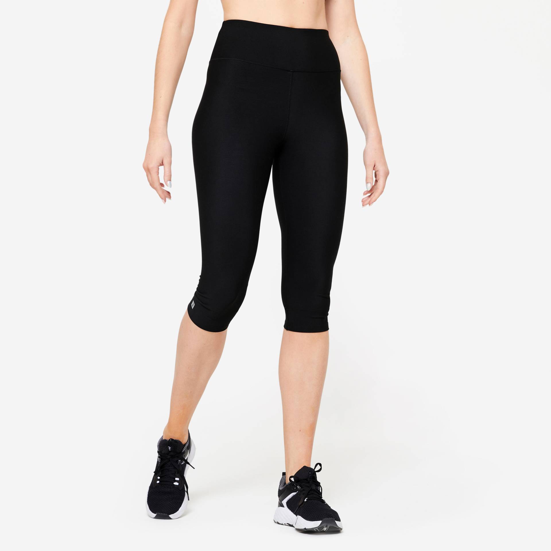 3/4-Leggings Fitness Cardio Damen - schwarz von Domyos