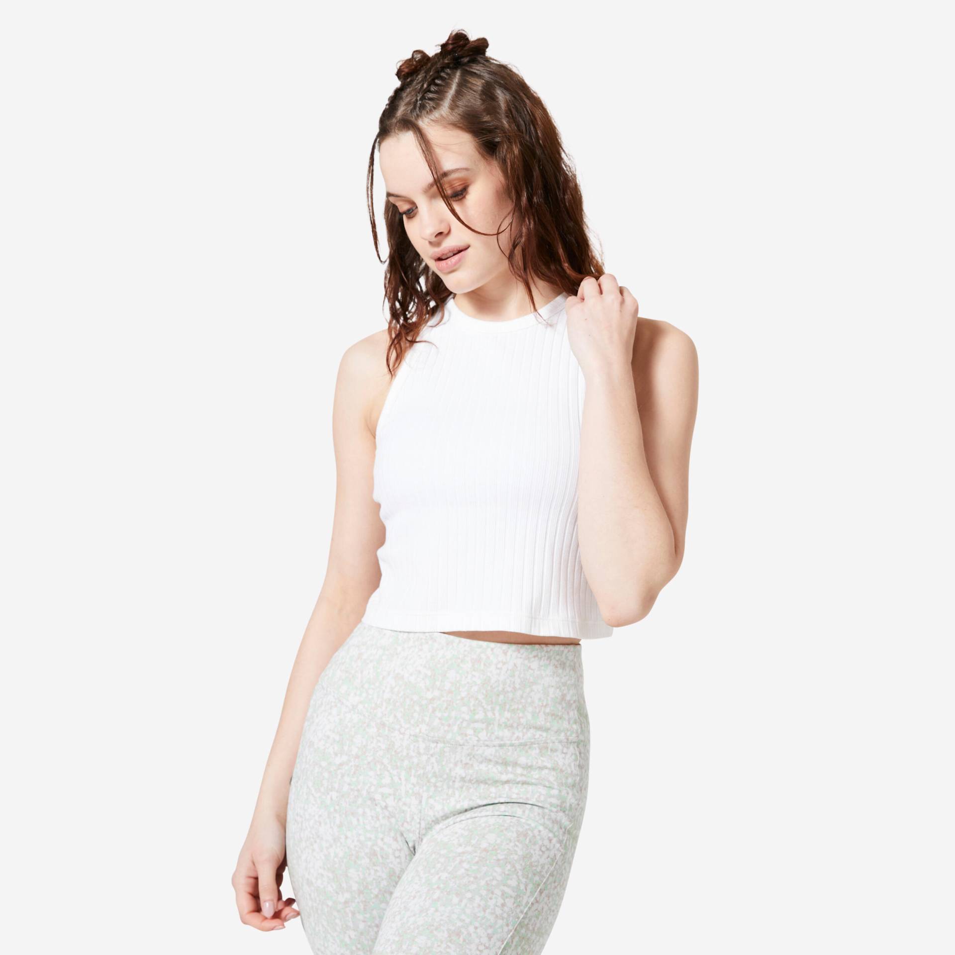 Crop Top Damen - 520 weiss von Domyos