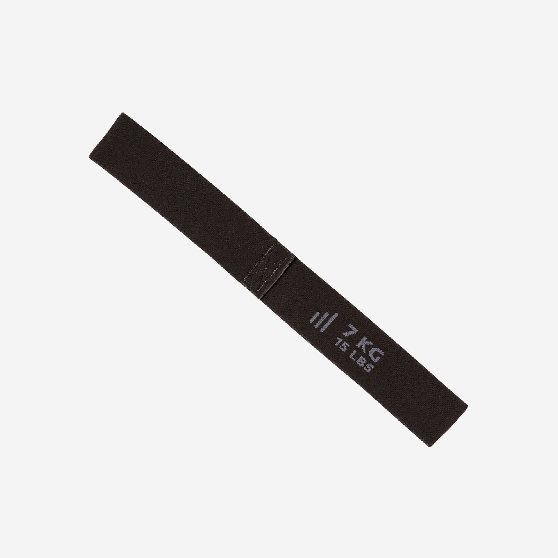 Mini-Elastikband Textil Widerstand 7 kg - schwarz von NYAMBA