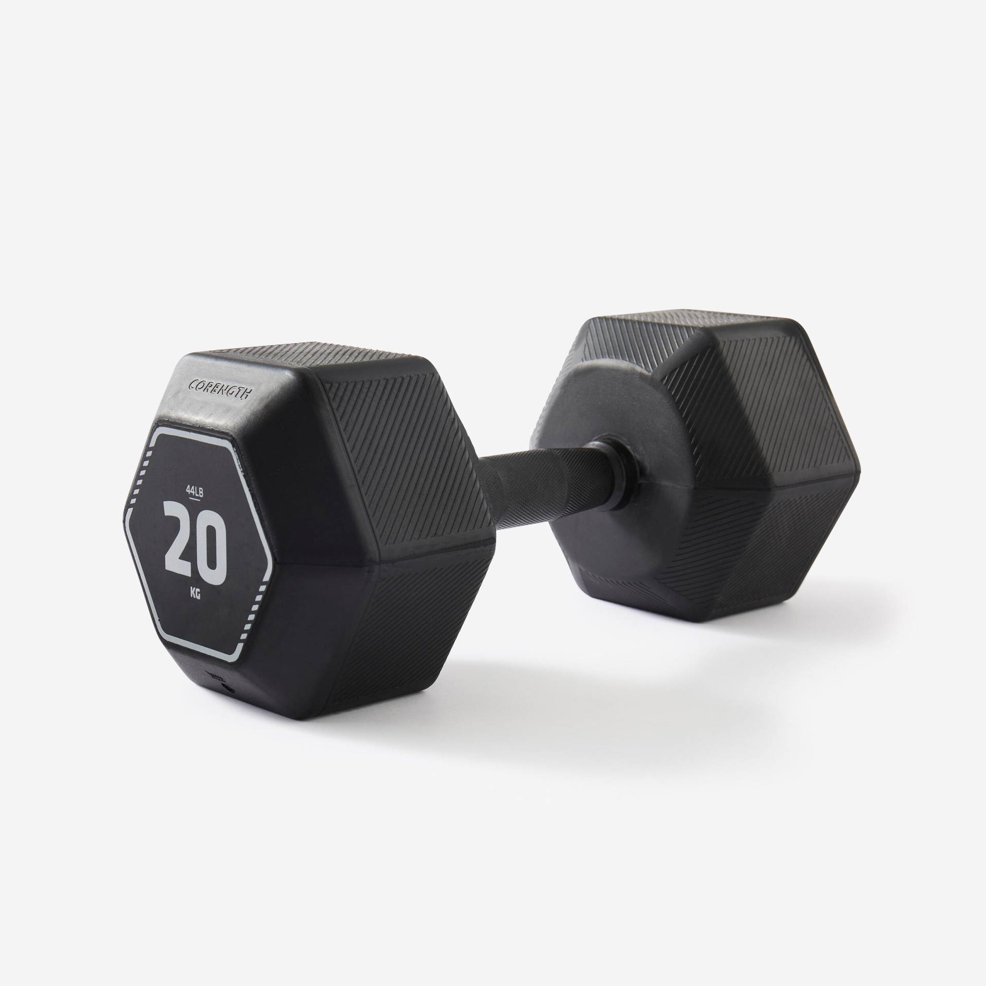 Hantel 20 kg Crosstraining Krafttraining - Hex Dumbbell schwarz von CORENGTH