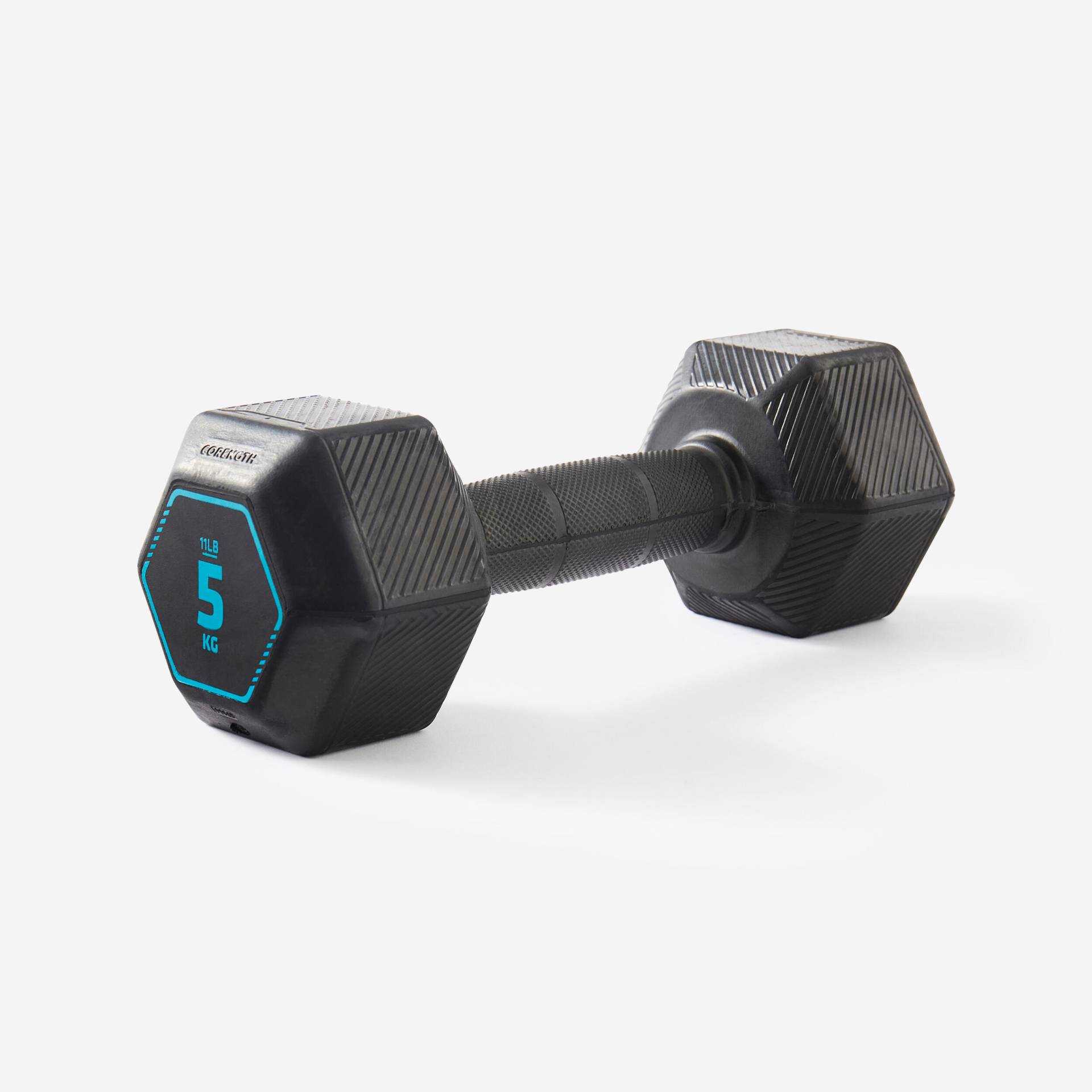 Hantel 5 kg Crosstraining Krafttraining - Hex Dumbbell schwarz von CORENGTH