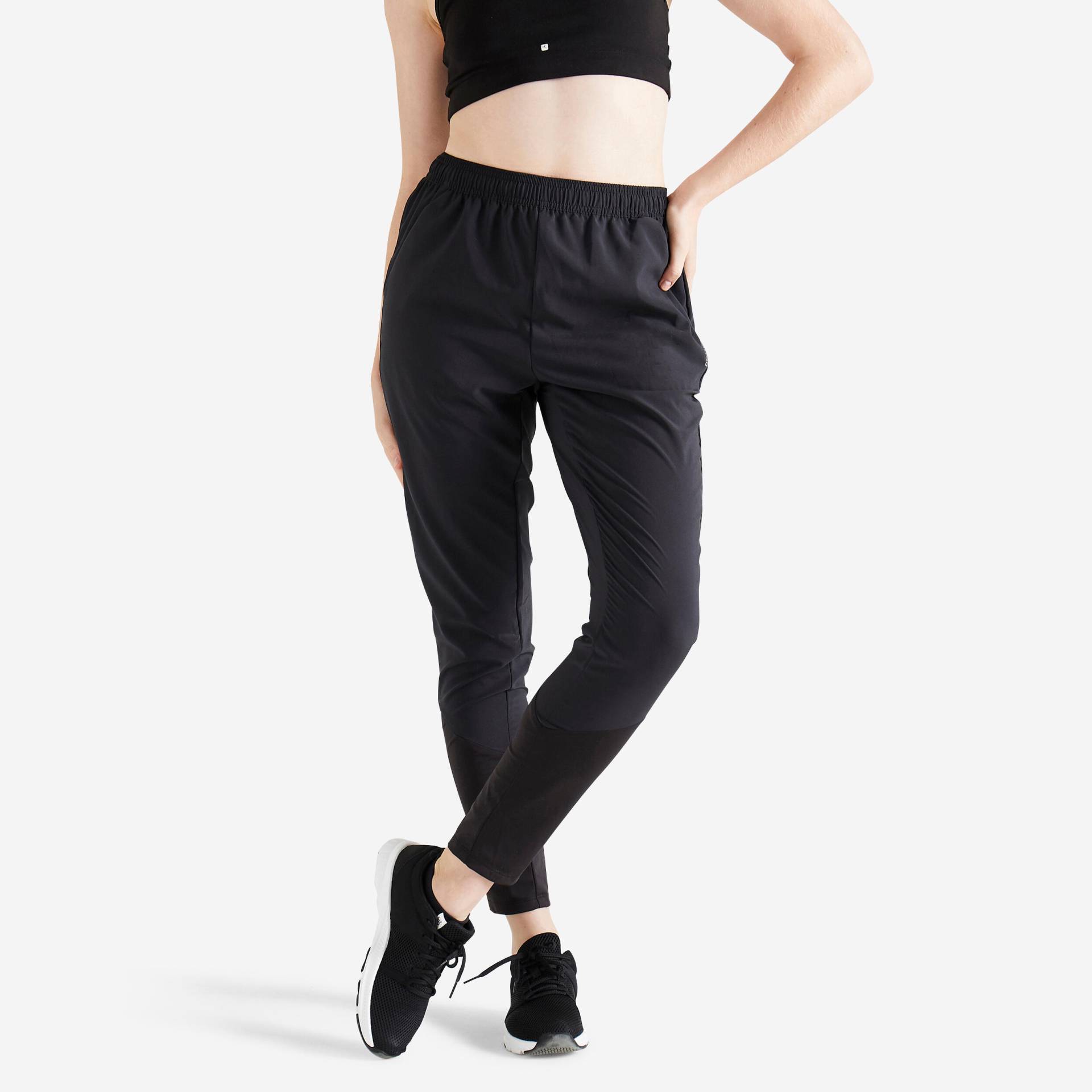 Jogginghose Damen Karottenform - schwarz von Domyos