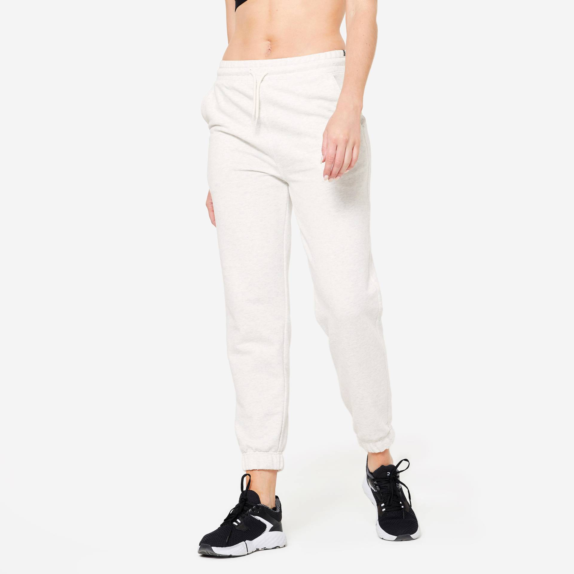 Jogginghose Damen Regular - Essentials 500 weissmeliert von Domyos