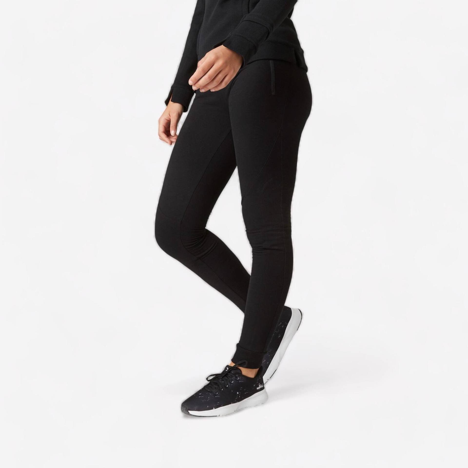 Jogginghose Damen Slim - 520 schwarz von Domyos