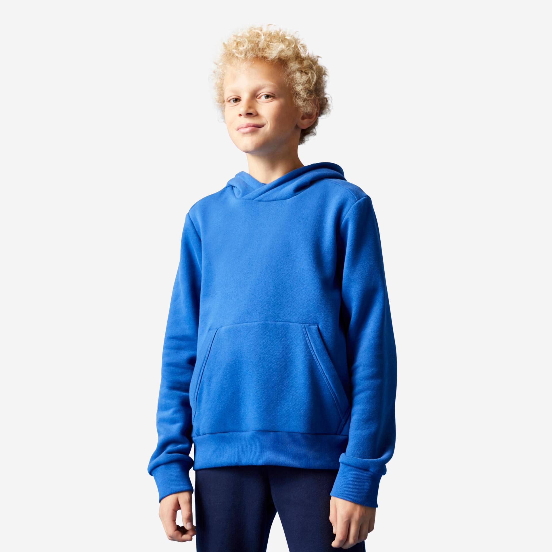 Hoodie Kinder Baumwolle - blau von Domyos