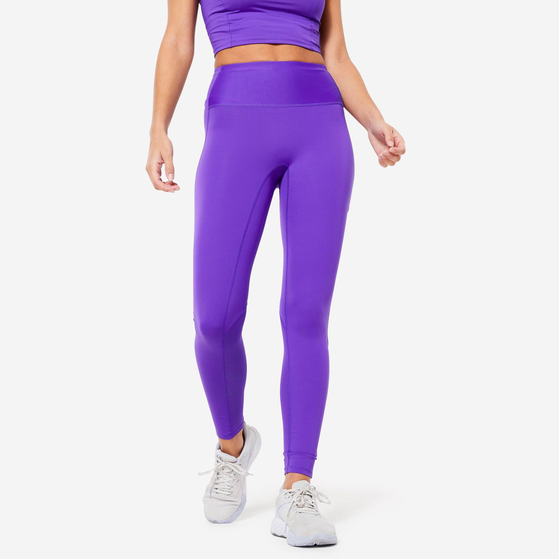 Leggings Damen hoher Taillenbund - FTI500A violett von Domyos