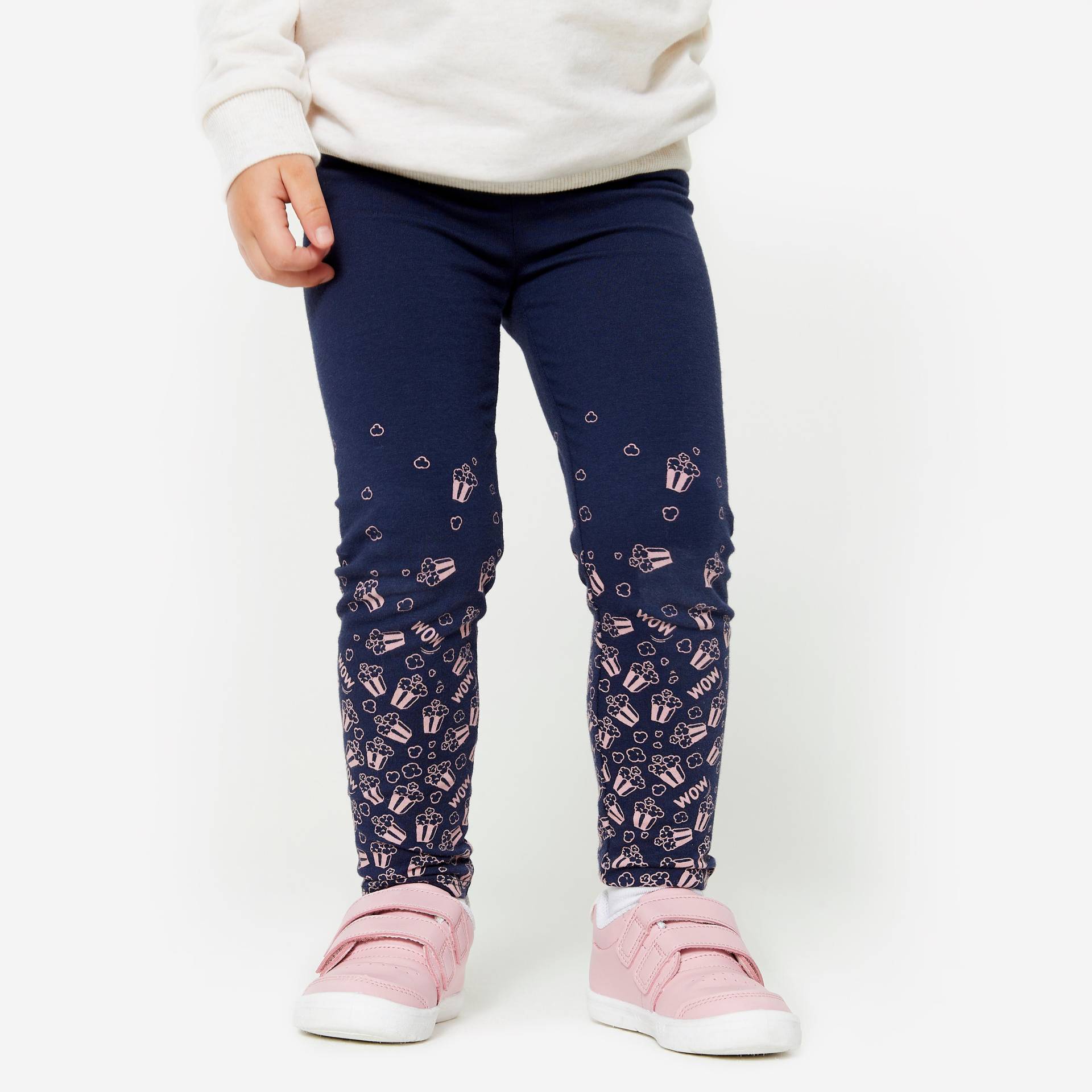 Leggings Baby Basic Baumwolle - blau/rosa mit Motiven von Domyos