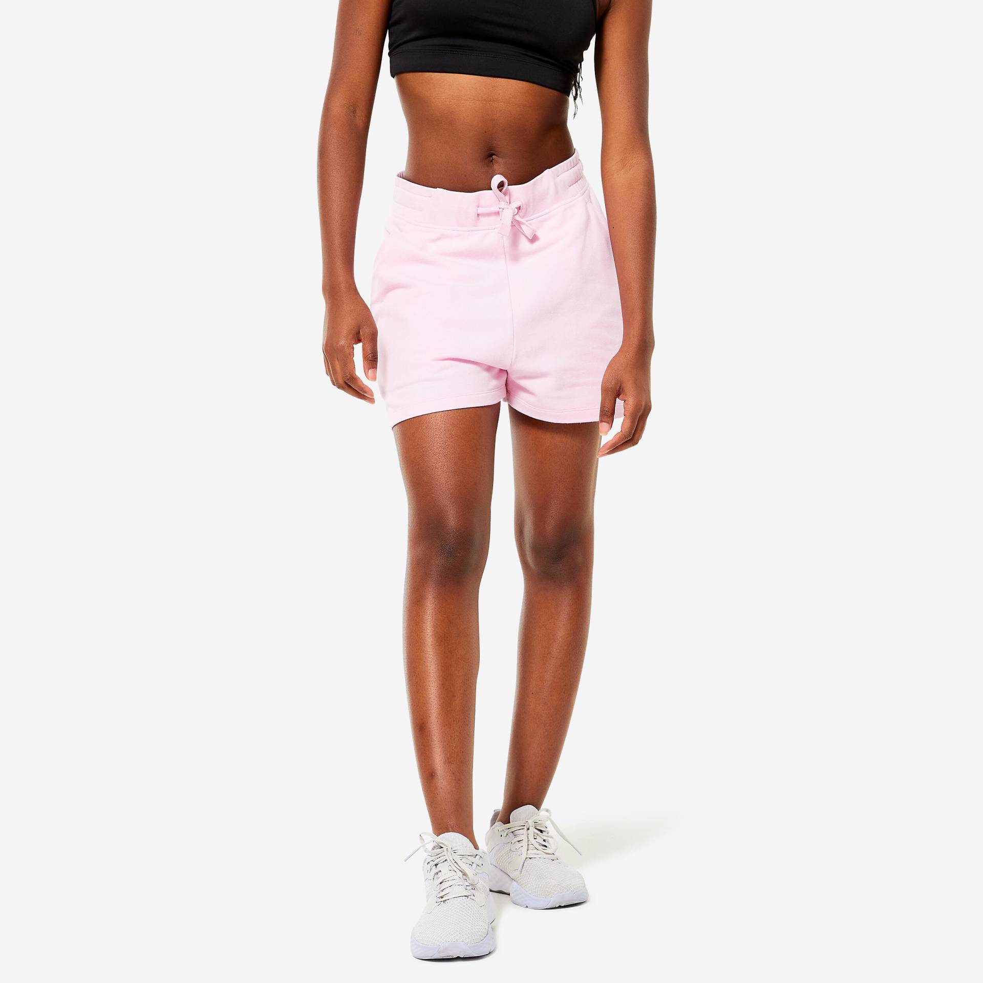 Shorts Damen Baumwolle mit Tasche - 520 hellrosa von Domyos