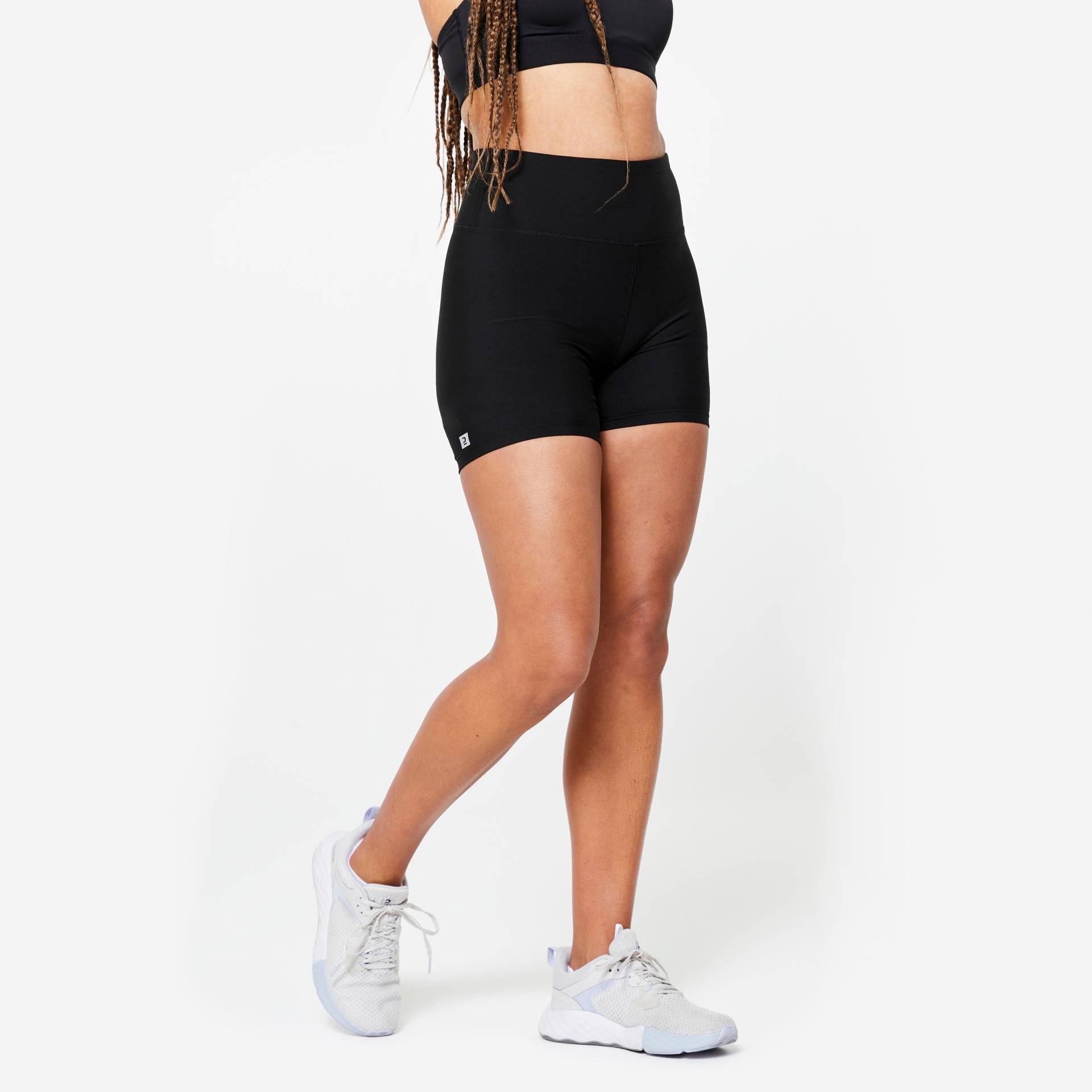 Shorts enganliegend Fitness Cardio Damen - schwarz von Domyos