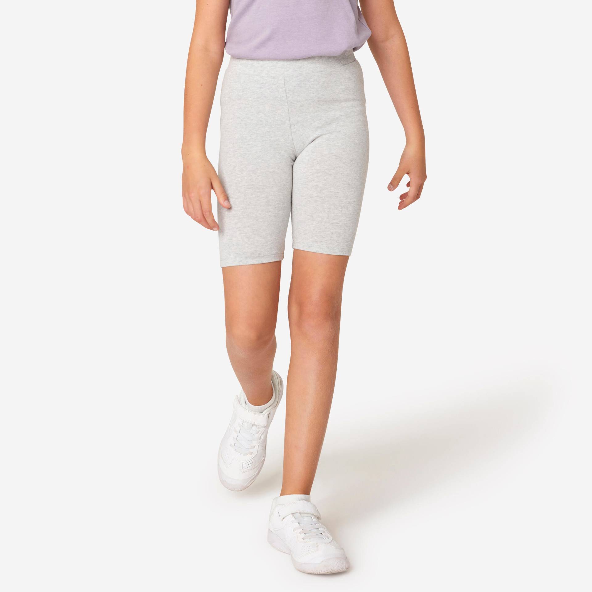 Sporthose Radlerhose Kinder Mädchen - grau von Domyos