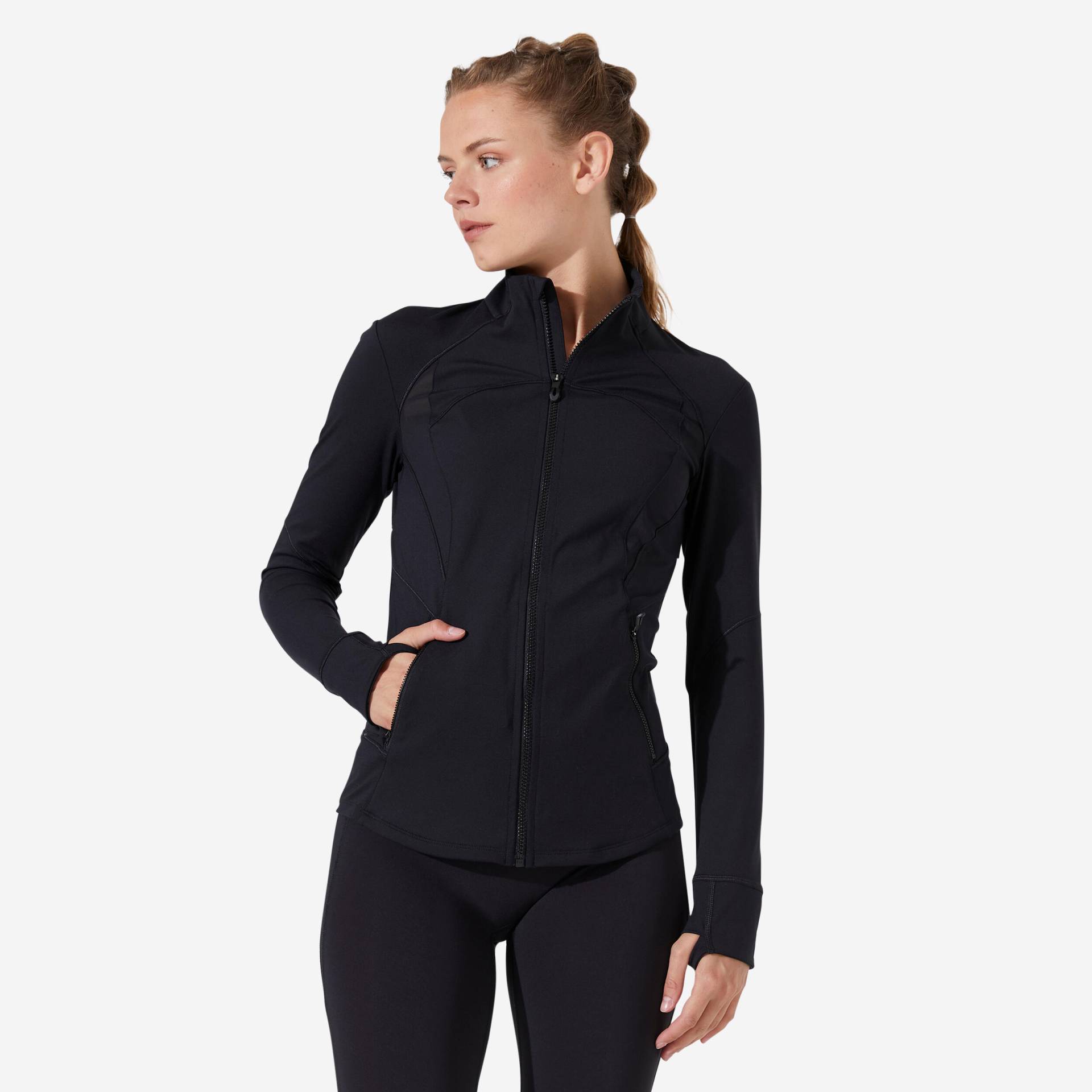 Sportjacke Damen - 900 schwarz von Domyos