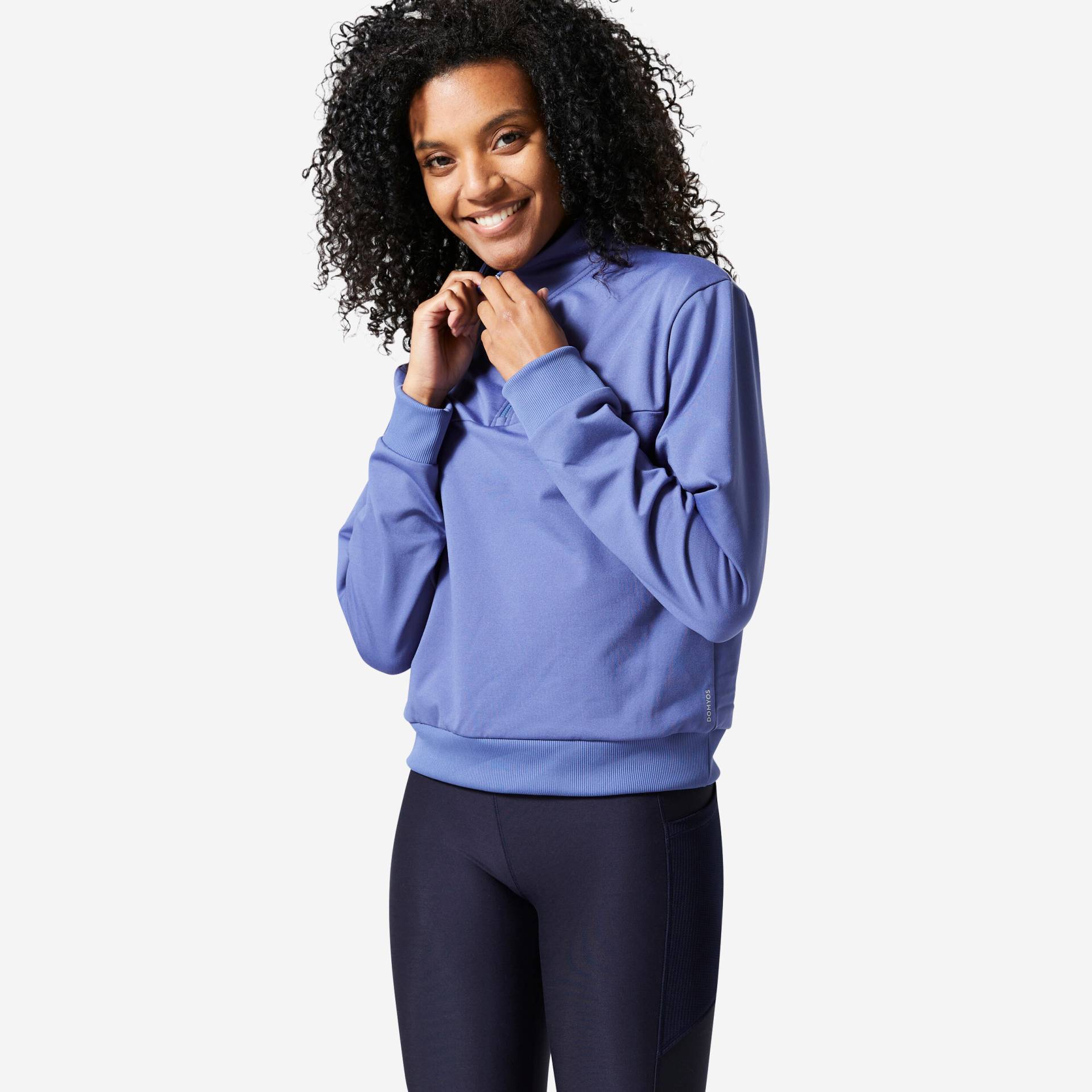 Sweatshirt Damen kurzer Schnitt - FSW 120 blau von Domyos