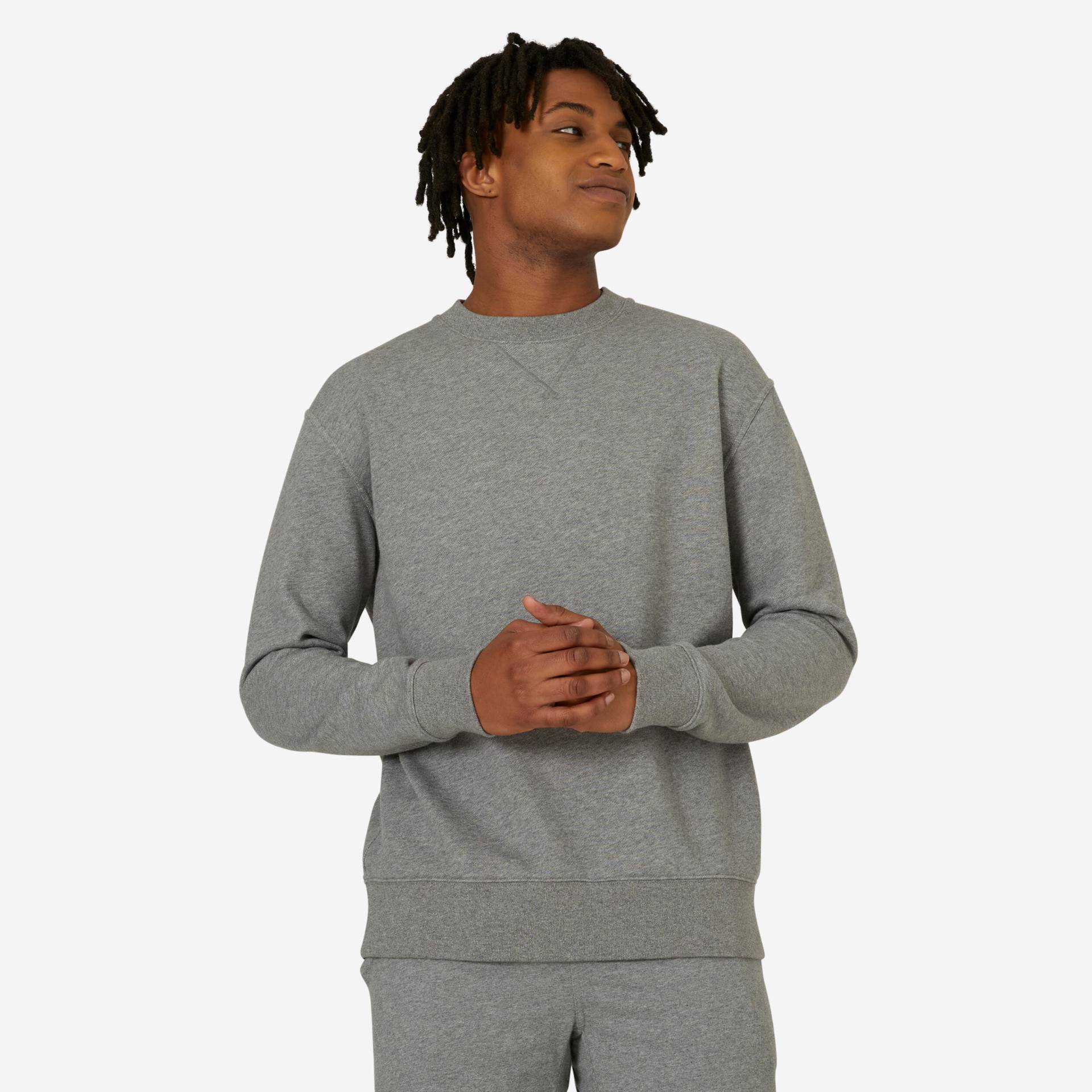 Sweatshirt Herren - 500 Essentials grau von Domyos