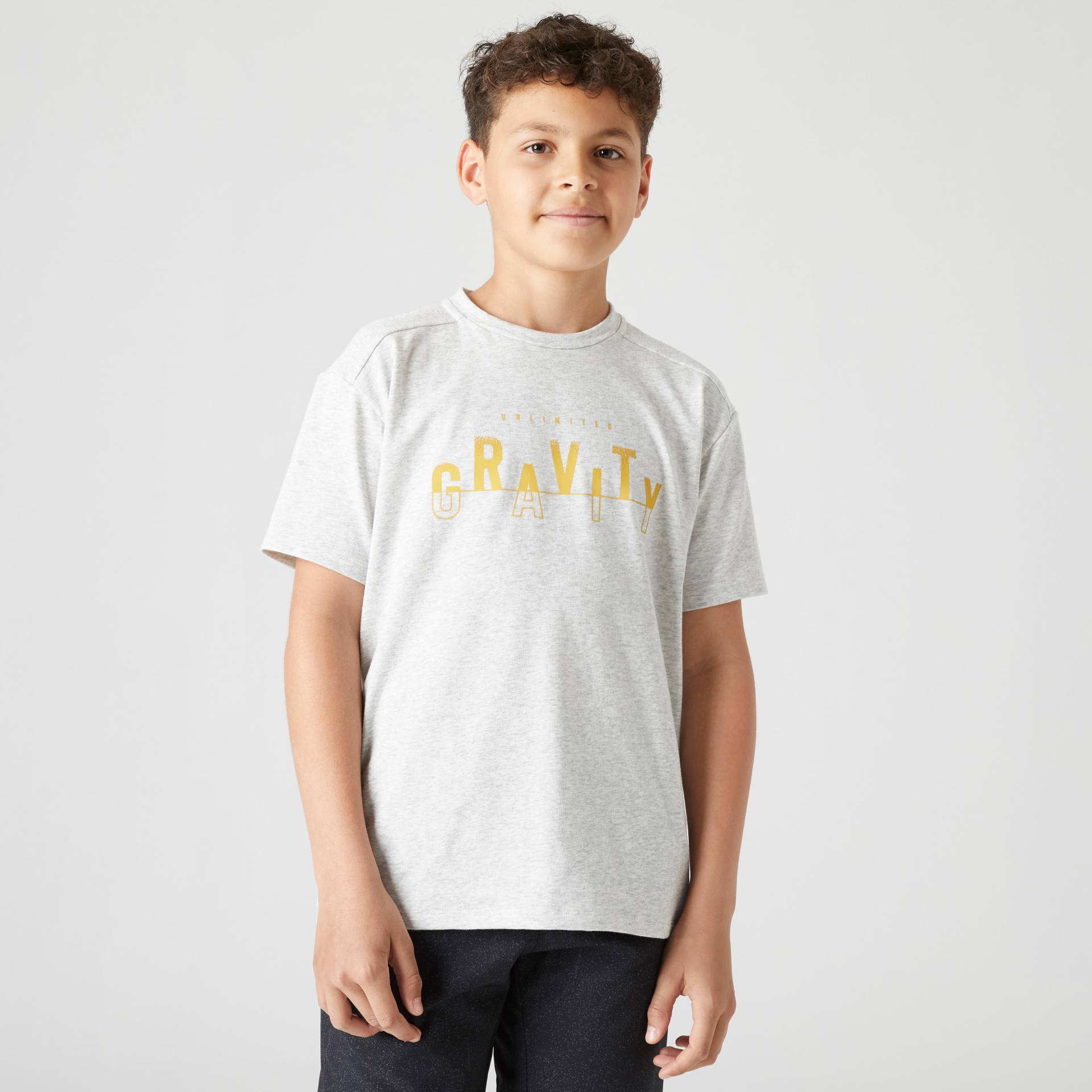 T-Shirt Kinder atmungsaktiv - 500 hellgrau von Domyos