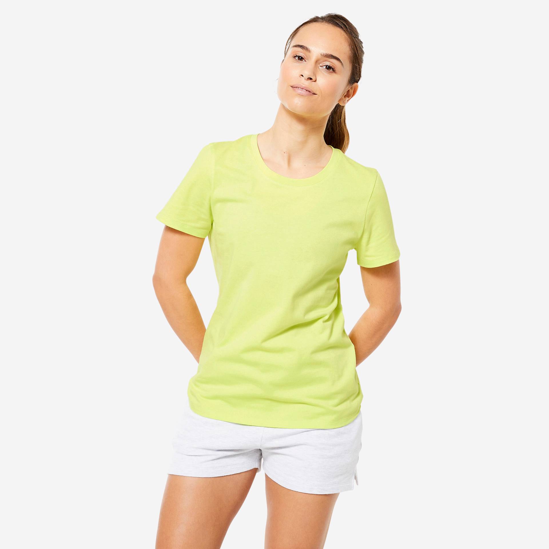 T-Shirt Damen - Essentials 500 gelb von Domyos