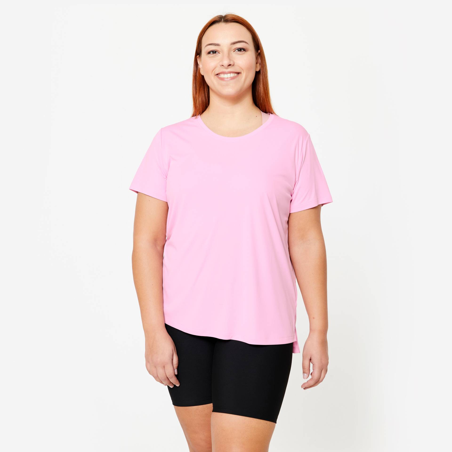 T-Shirt Damen Fitness grosse Grössen - 120 L rosa von Domyos