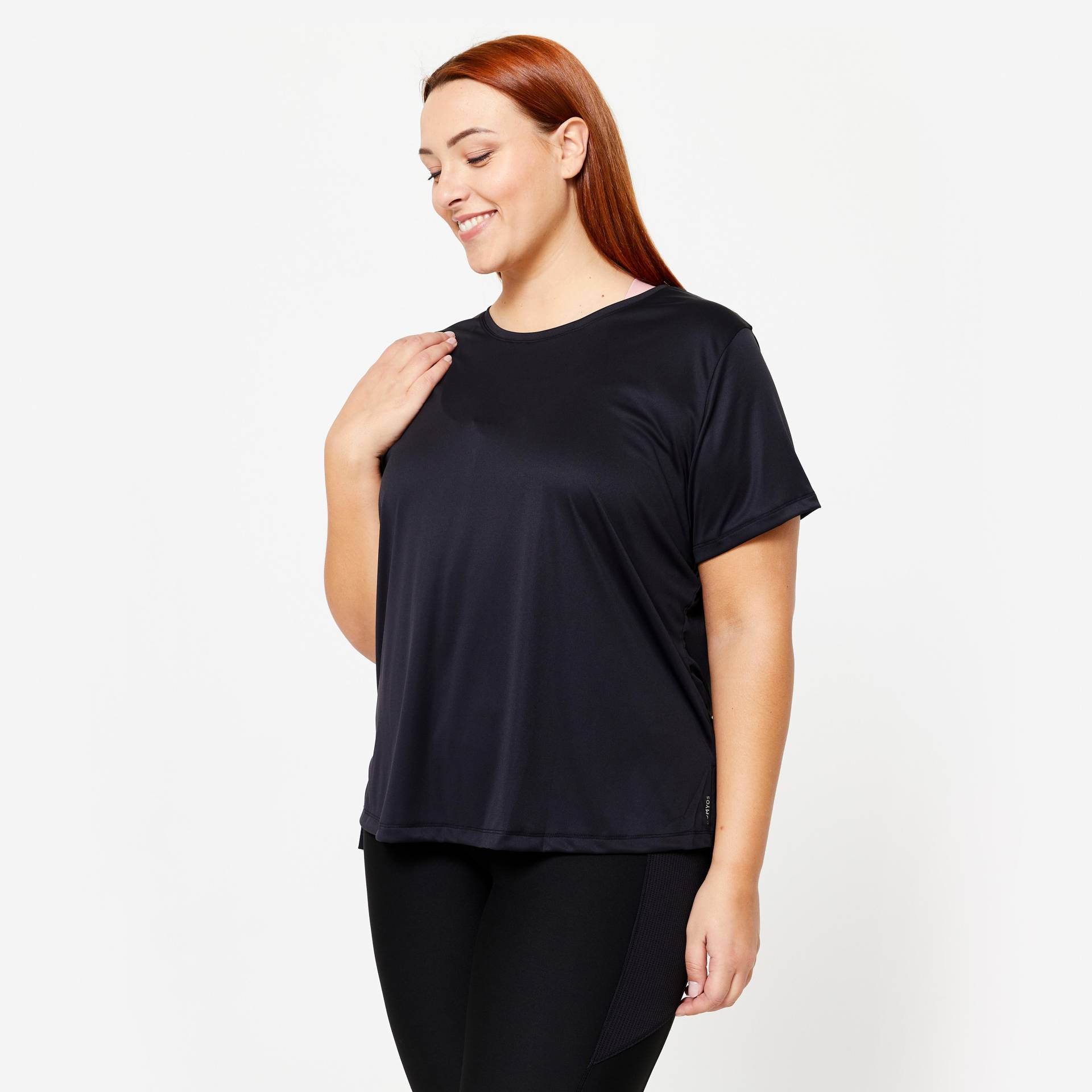 T-Shirt Damen Fitness grosse Grössen - 120 L schwarz von Domyos