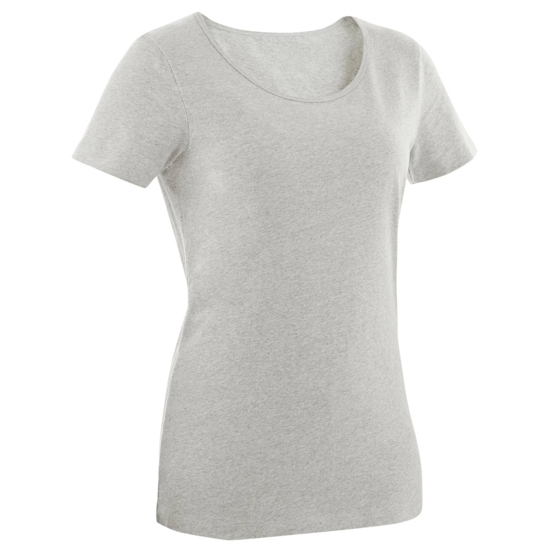 T-Shirt Damen Regular - 100 grau von Domyos